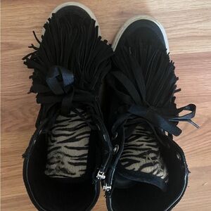 Zadig & Voltaire Black Fringe Sneakers
